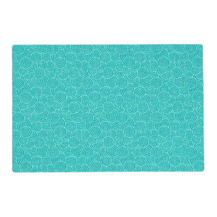 Japanese swirl pattern - turquoise and aqua placemat