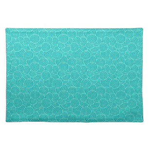 Japanese swirl pattern - turquoise and aqua placemat