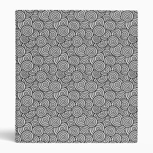 Japanese swirl pattern - white and black 3 ring binder