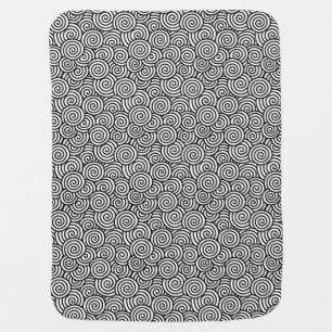 Japanese swirl pattern - white and black baby blanket