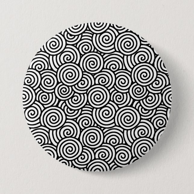 Japanese swirl pattern - white and black button (Front)