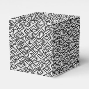Japanese swirl pattern - white and black favor boxes
