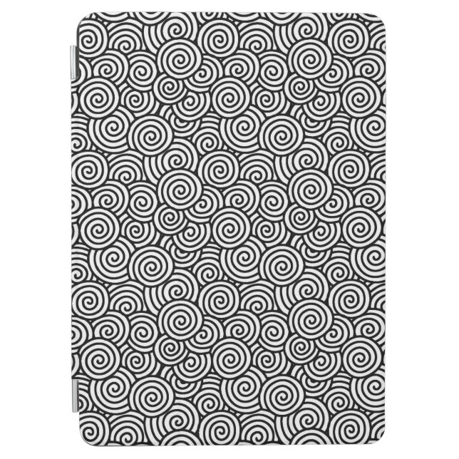Japanese swirl pattern - white and black iPad air cover (Front)
