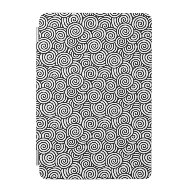 Japanese swirl pattern - white and black iPad mini cover (Front)