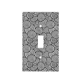 Japanese swirl pattern - white and black light switch cover