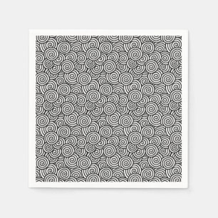 Japanese swirl pattern - white and black paper napkins