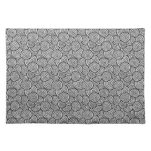 Japanese swirl pattern - white and black placemat