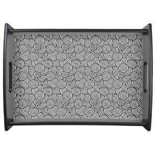 Japanese swirl pattern - white and black serving tray