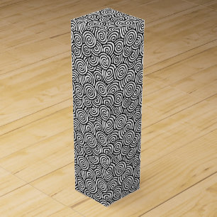 Japanese swirl pattern - white and black wine gift box