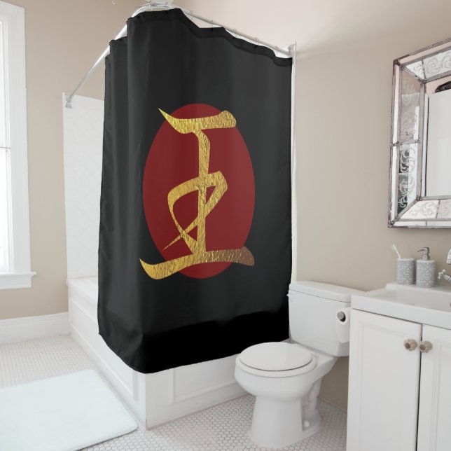 Japanese Symbol: King Shower Curtain (In Situ)
