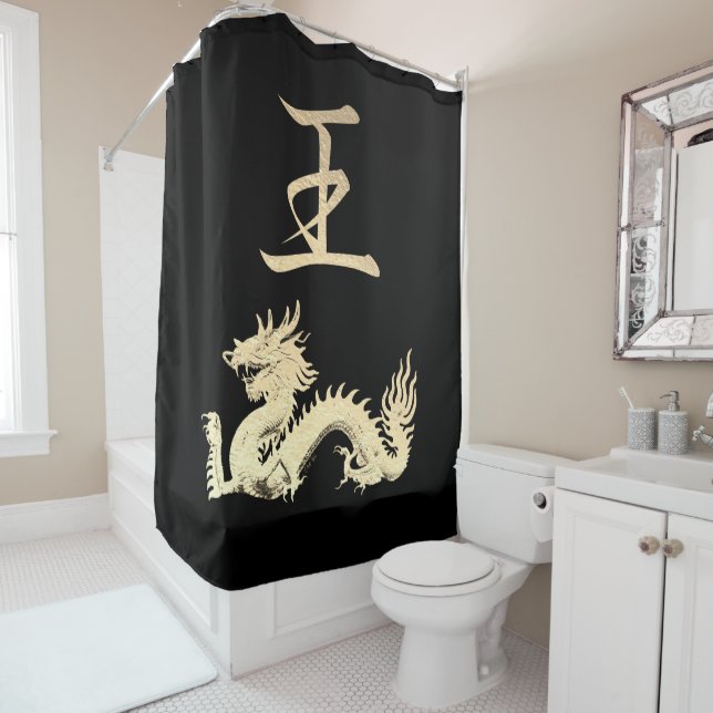 Japanese Symbol: King Shower Curtain (In Situ)
