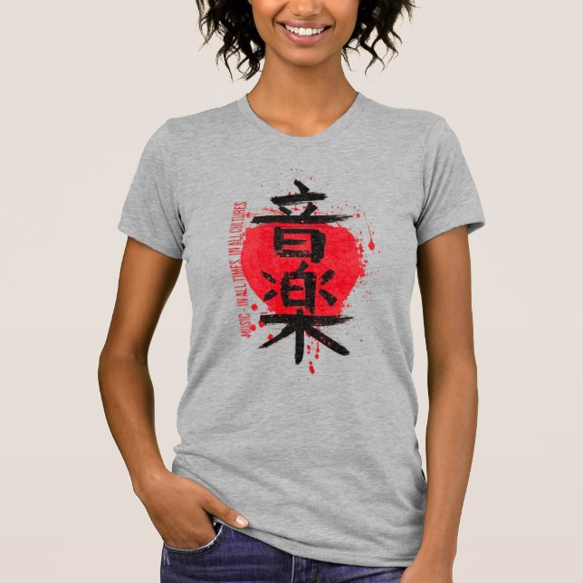 Japanese Symbol Red Circle Women's Tee - Grey Aest (Front)