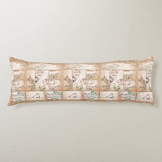 Japanese Tapestry Asian Collage tsuzure nishiki Body Pillow (Front)