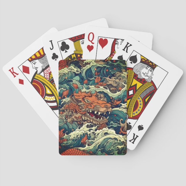 Japanese Tattoo Art 8 Drawstring Bag Poker Cards (Back)