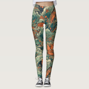 Japanese Tattoo Art Sea Creatures Leggings