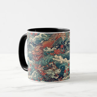 Japanese Tattoo Art Twin Dragons Mug