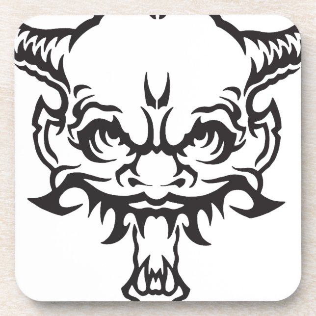 Japanese Tattoo Oni Demon Beverage Coaster (Front)