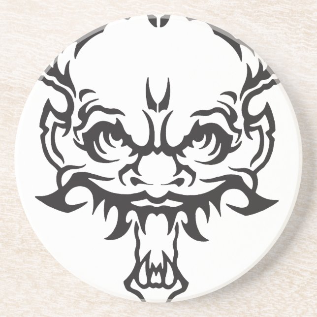 Japanese Tattoo Oni Demon Drink Coaster (Front)