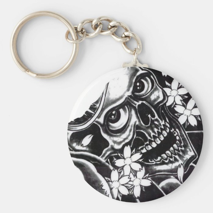 Japanese tattoo skull keychains