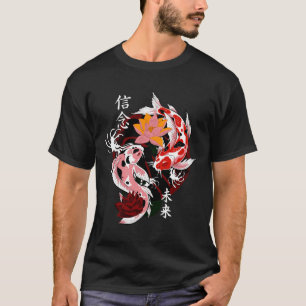 Japanese Tattoos Koi Fish Pond Floral Water Origin T-Shirt