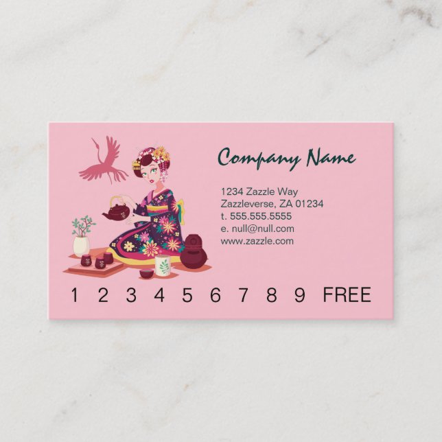 Japanese Tea Ceremony, Crane Loyalty Card (Front)