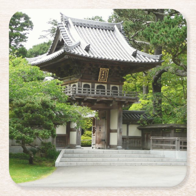 Japanese Tea Garden in San Francisco Square Paper Coaster (Front)