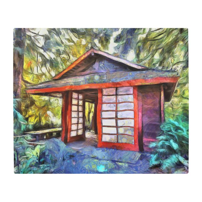 Japanese Tea House Metal Art Print (Front)