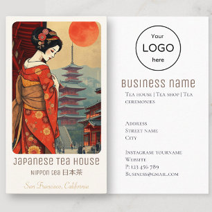 Japanese tea house restaurant shop Business Card
