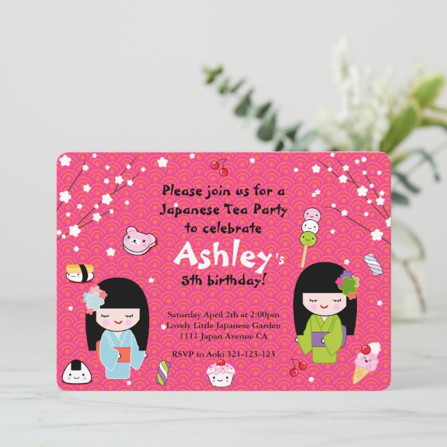 Japanese Tea Party Invitation (Standing Front)