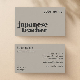 Japanese Teacher second language Business Card