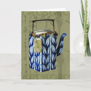 Japanese Teapot Collage Card