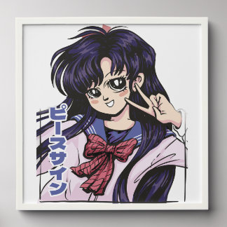 Japanese teenage girl peel and stick photo tile