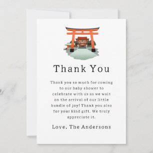 Japanese Temple Baby Shower Thank You Card