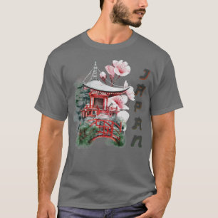Japanese Temple Cherry Blossom Japan T-Shirt