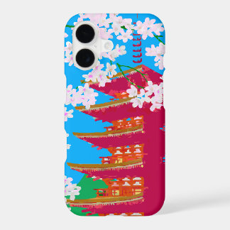 Japanese temple with cherry blossom iPhone 17 case