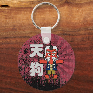 Japanese Tengu Warrior Yokai Keychain