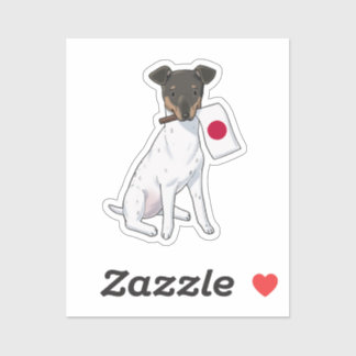 Japanese Terrier Japan Flag Sticker