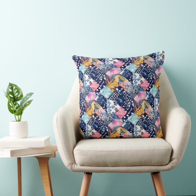 Japanese Textile decorative kimono inspired 1 Throw Pillow (Chair)