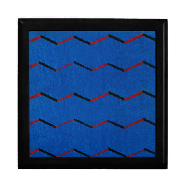 Japanese Textile Woodblock Print Wooden Gift Box (Front)