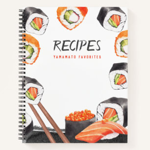 Japanese Theme Customizable Recipe Journal
