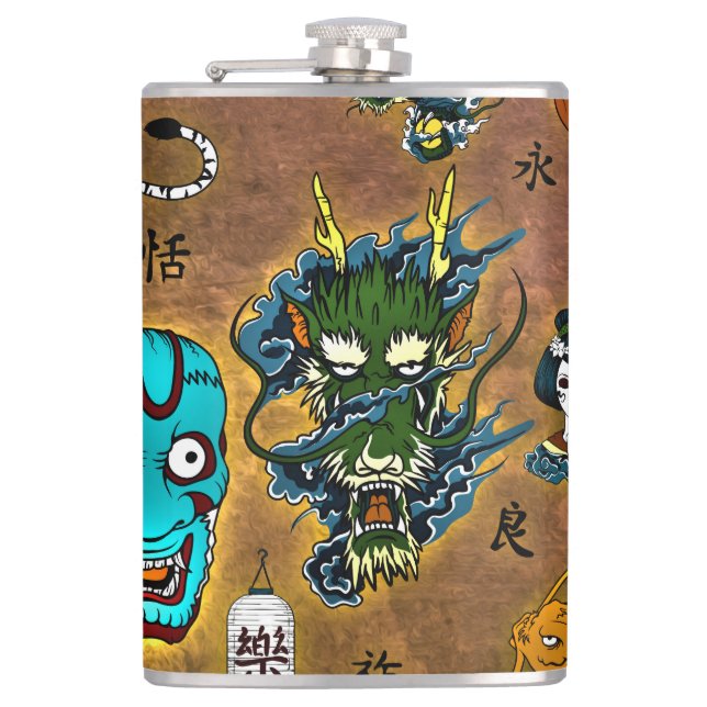Japanese Theme Flask (Front)