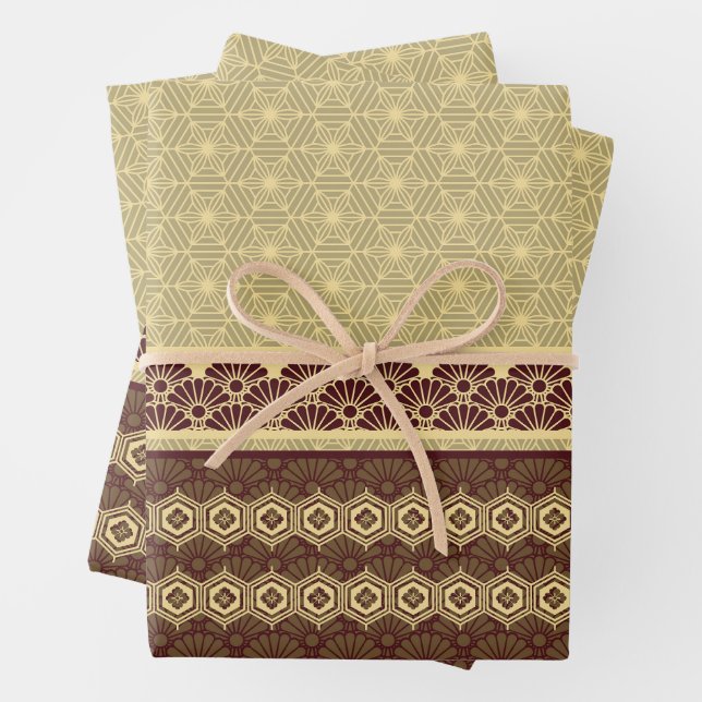 Japanese Theme Pattern Wrapping Paper Sheets (In situ)