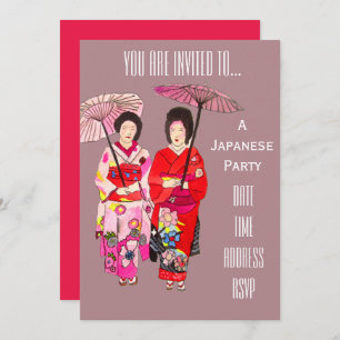 Japanese themed Geisha Japan party Invitation