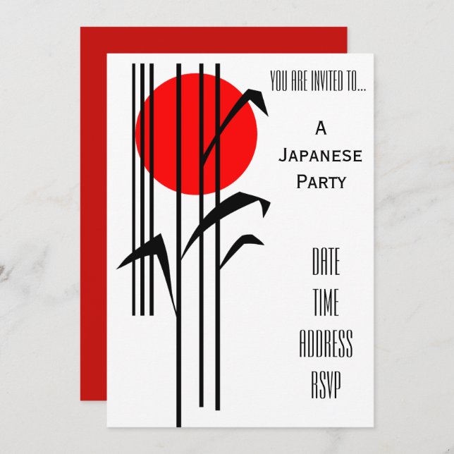 Japanese themed Japan party Invitation (Front/Back)