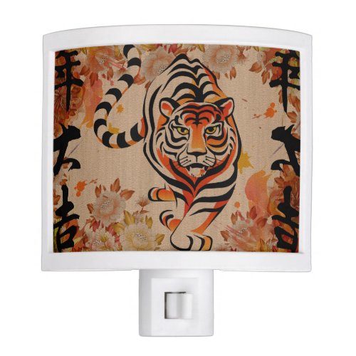 japanese tiger art night light