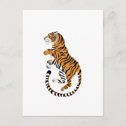 Japanese tiger art postcard