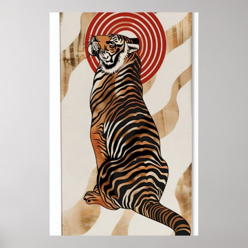 Japanese Tiger Canvas Print Modern Jungle Wall Art