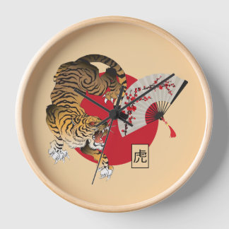 Japanese tiger design  clock