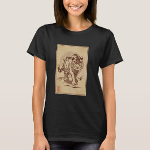 Japanese Tiger Ink Art Tiger Sketch Animal Tiger L T-Shirt