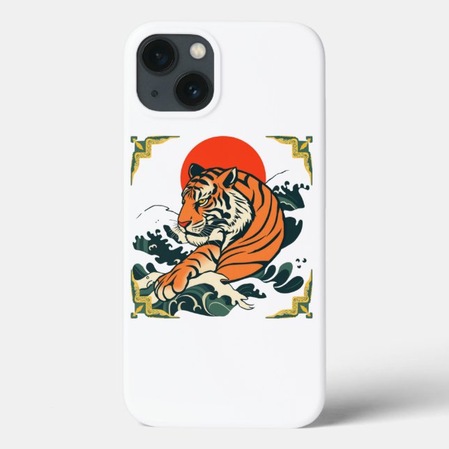 Japanese Tiger iphone case | Ukiyo-e Samurai Art (Back)